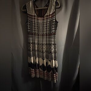 NIC+ZOE Black and White Geometric Mini Dress